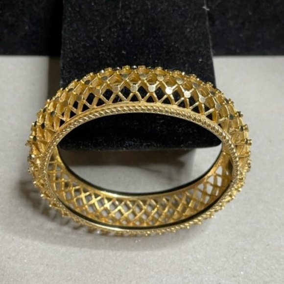 Marcel Boucher Gilded Gold Trellis Bracelet 1950's in Perfect Condition - Picture 12 of 14